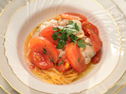 「トマトと魚介の冷製パスタ」のサムネイル