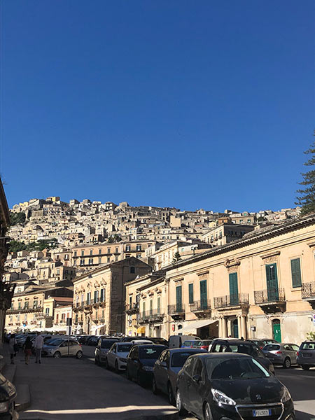 丘に家がたくさん並ぶ街