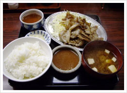 豚バラ定食
