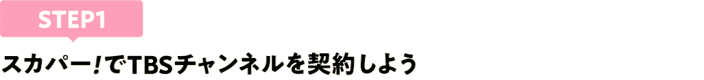 [STEP1]スカパー<i>!</i>でTBSチャンネルを契約しよう