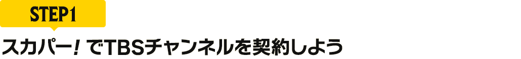 [STEP1]スカパー<i>!</i>でTBSチャンネルを契約しよう