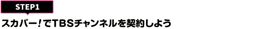 [STEP1]スカパー<i>!</i>でTBSチャンネルを契約しよう