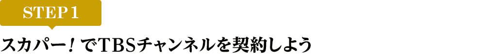 [STEP1]スカパー<i>!</i>でTBSチャンネルを契約しよう