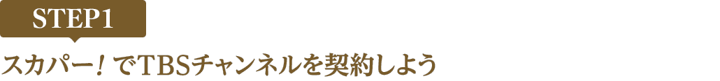 [STEP1]スカパー<i>!</i>でTBSチャンネルを契約しよう