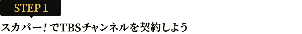 [STEP1]スカパー<i>!</i>でTBSチャンネルを契約しよう