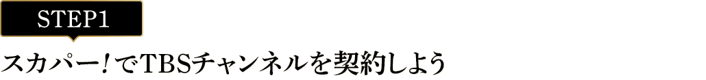 [STEP1]スカパー<i>!</i>でTBSチャンネルを契約しよう