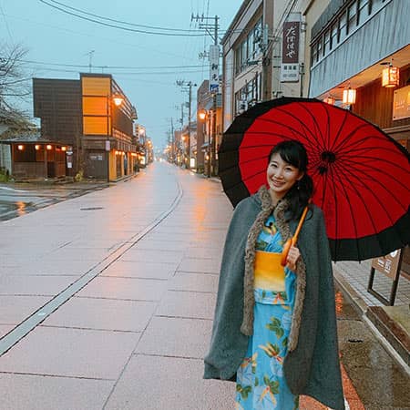 浴衣と和傘