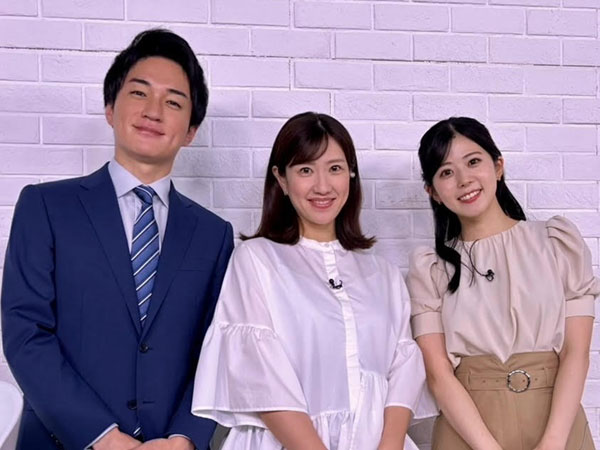 渡部アナ、徳田キャスター、三上キャスター