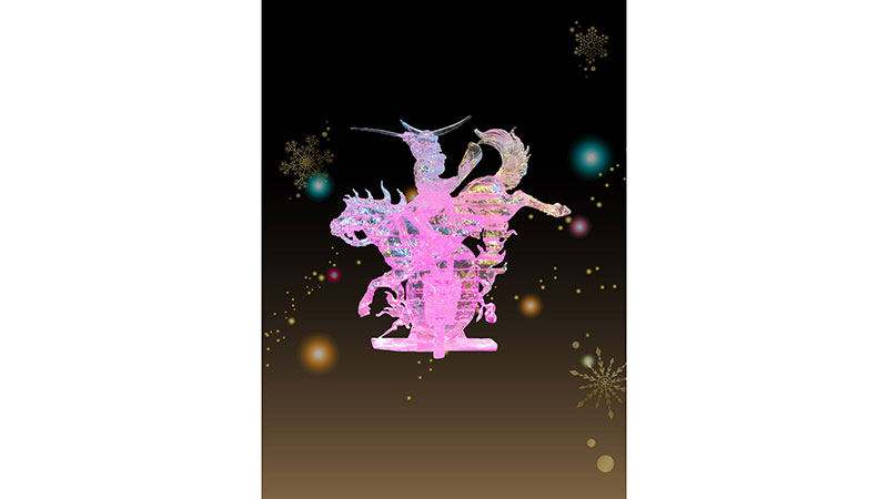 平田浩一さん制作の氷彫刻「独眼竜政宗」