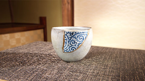 金継ぎ済み　お碗　呼継ぎ 金継ぎ Kintsugi – 庵久