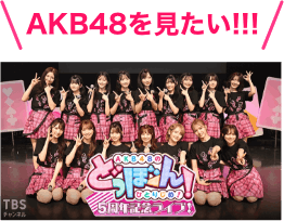 AKB48のどっぼーん！ひとりじめ！5周年記念ライブ！｜音楽｜TBS