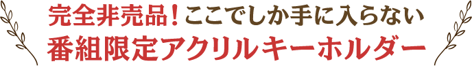 完全非売品！ここでしか手に入らない番組限定アクリルキーホルダー