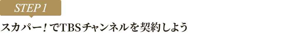 [STEP1]スカパー<i>!</i>でTBSチャンネルを契約しよう