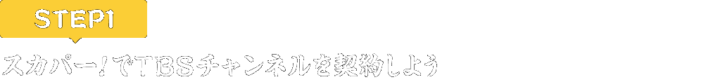 [STEP1]スカパー<i>!</i>でTBSチャンネルを契約しよう